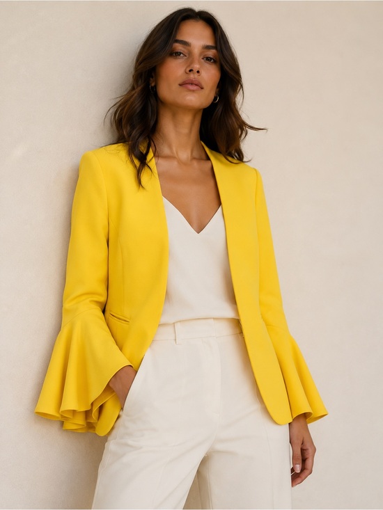 Philosophy Jackets & Blazers - Philosophy by Republic Clothing Yellow Bell Sleeve Blazer | Size 2